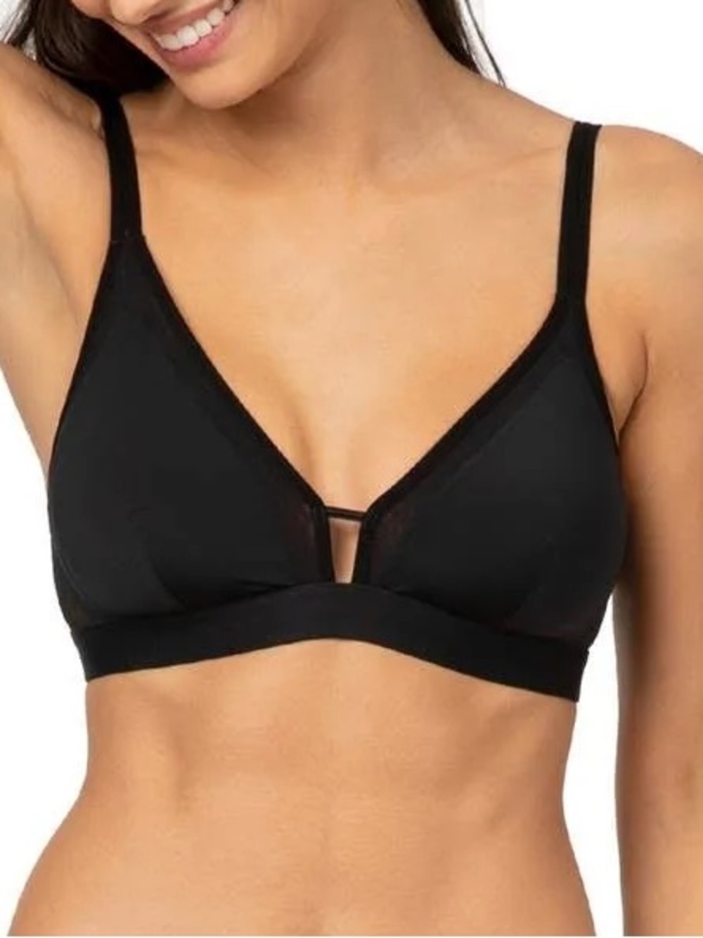 Lively mesh back wireless bra style 41252 M  black removable pads matte NWT
